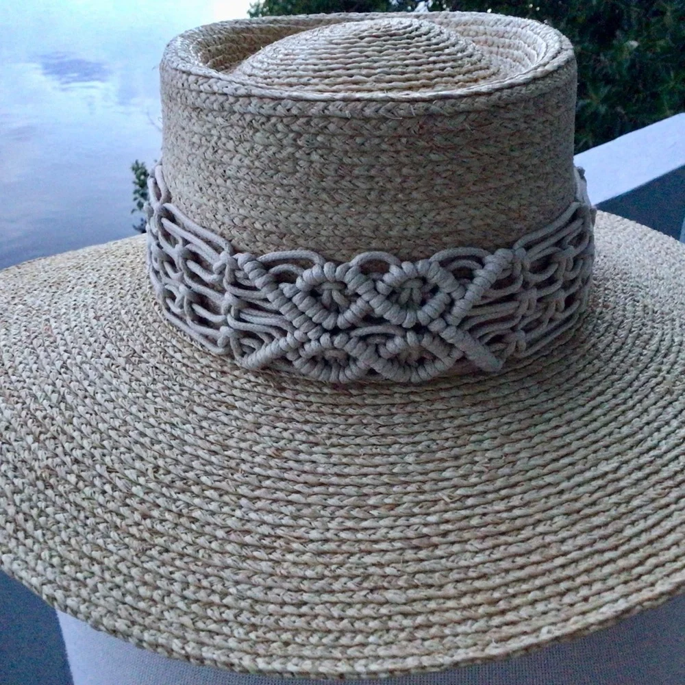 San Diego Hat Company Sandy Beach Women’s Raffia Telescope Boater Wide Brim Hat - Picture 15 of 16
